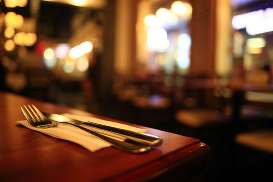 restaurant interior blurred background