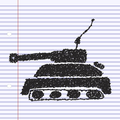 Simple doodle of a tank