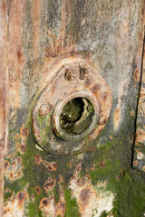 Rusty water pipe overflow