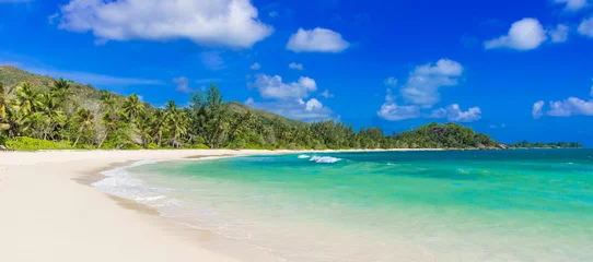 Foto op Canvas Anse Kerlan - Tropical beach in Seychelles, Praslin © Simon Dannhauer
