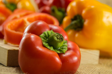 Peppers on cutting board