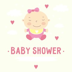 Baby Sower invitation vector design