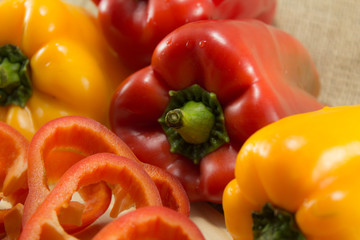 Peppers on cutting board
