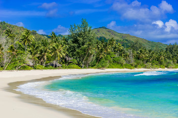 Anse Kerlan - Tropical beach in Seychelles, Praslin