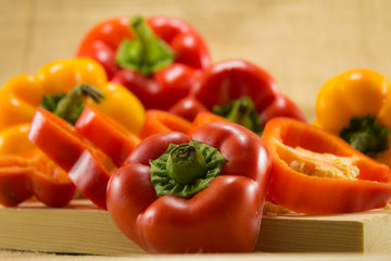 Peppers on cutting board