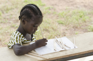 Little African beautiful girl Education Symbol