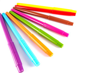 Colorful pens isolated