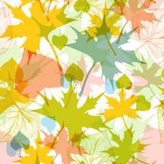 Fall leaves seamless pattern