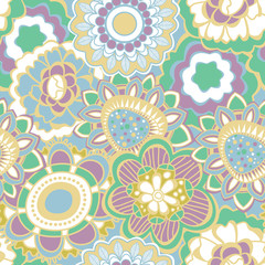 Retro floral seamless pattern