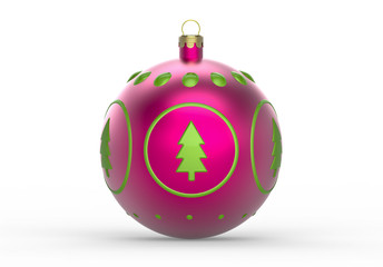R&oacute;żowa bombka na choinkę