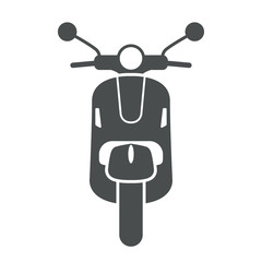 Icono plano escuter frontal gris