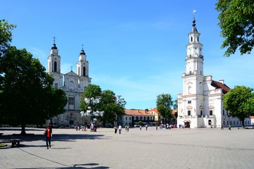 Kaunas town hall and place view on July 18, 2015