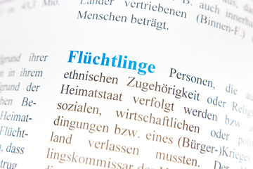 Fototapeta premium Definition: Flüchtlinge