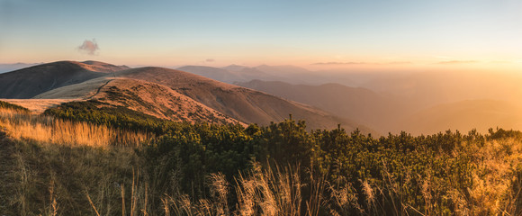 Beautiful sunrise in the mountains