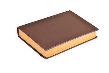 Old hardcover book, isolated on white background