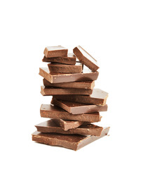 Pieces of chocolate in a stack