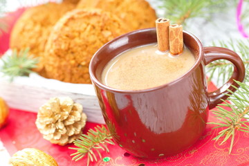 Coffee and christmas cookies