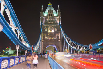 Fototapeta na wymiar London, UK - April 15, 2015: City of London, Tower bridge