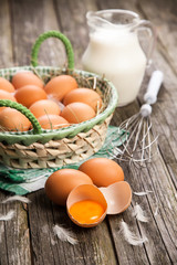 Fresh organic eggs