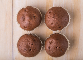 Homemade delicious chocolate muffins