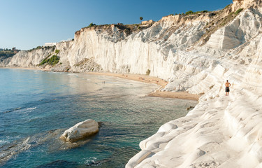 The white cliff called "Scala dei Turchi" in Sicily, near Agrigento
