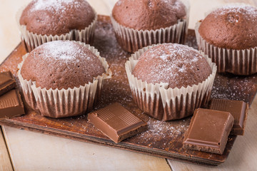 Homemade delicious chocolate muffins