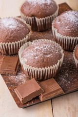 Homemade delicious chocolate muffins