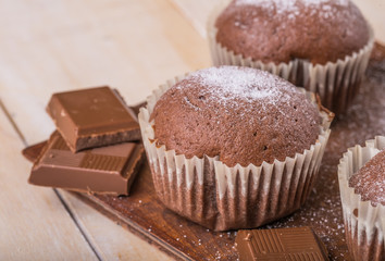 Homemade delicious chocolate muffins