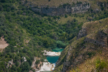 Fototapeta na wymiar Panoramic views of the lakes of Avola in Sicily