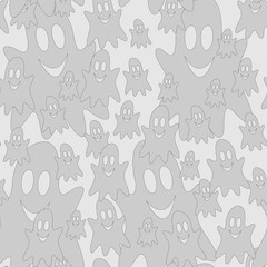 vector seamless pattern of halloween ghost 