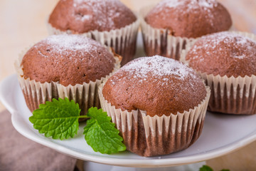 Homemade delicious chocolate muffins