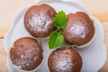 Homemade delicious chocolate muffins