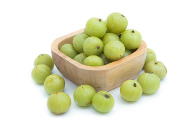 Fresh Indian gooseberry on white background