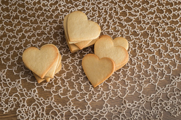 Heart shaped valentine's butter cookies