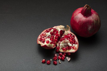 pomegranate on black