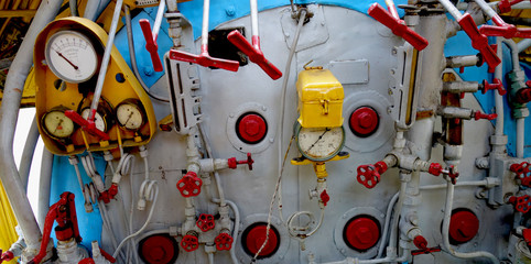 controls in the cab of the locomotive