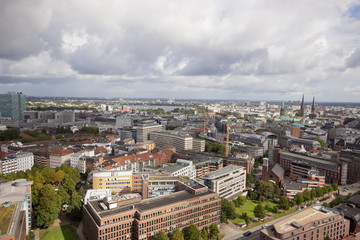 Panoramablick über Hamburg vom Kirchturm St. Michaelis