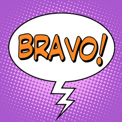 The word Bravo in a comic bubble