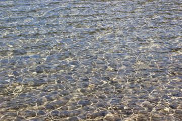 Background of clear water and stones