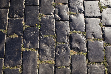 texture of the stone pavement