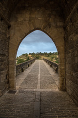 Famous bridge of Puente la Reina on the Camino de Santiago 