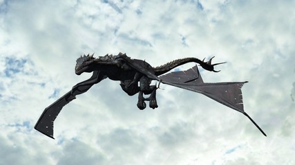 Fototapeta na wymiar Dragon on sky background