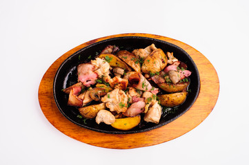 roasted meat with vegetables and potato