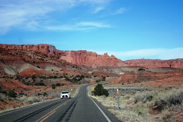 Highway 24 in Capitol Reef National Park, Utah 