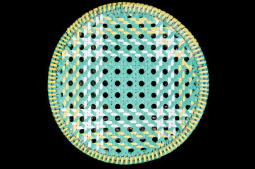 Striped woven plastic