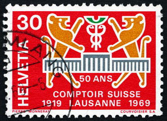 Postage stamp Switzerland 1969 Comptoir Suisse Emblem