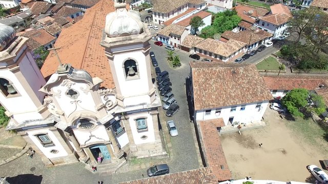 Aerial View of Igreja Nossa Senhora do Pilar Church, Ouro Preto, Brazil