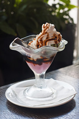 beautiful ice cream in a glass top