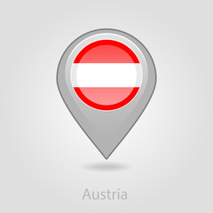 Austria flag pin map icon, vector illustration