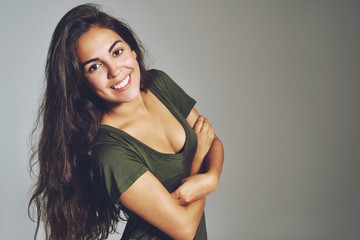 Obraz premium Portrait of happy young woman